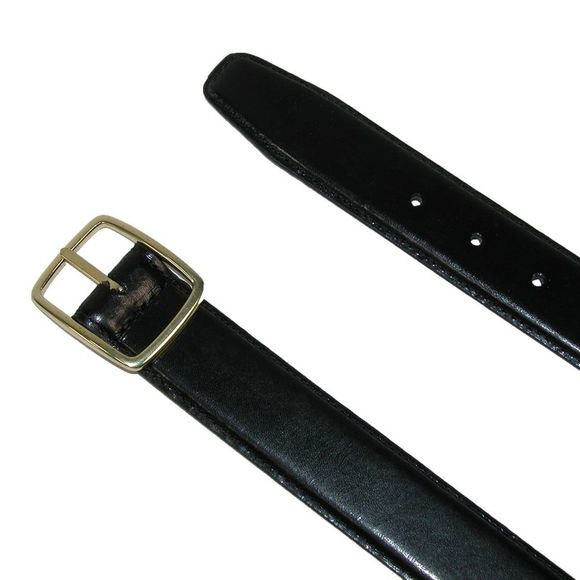 Aquarius Men's Reversible Leather Belt with Gold Center Bar Buckle - Picture 4 of 6